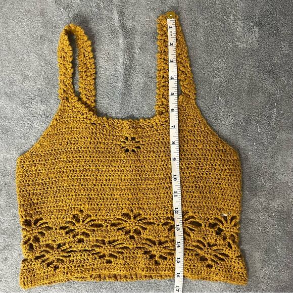 American Eagle Outfitters Mustard Crochet Tank Top - Picture 4 of 9